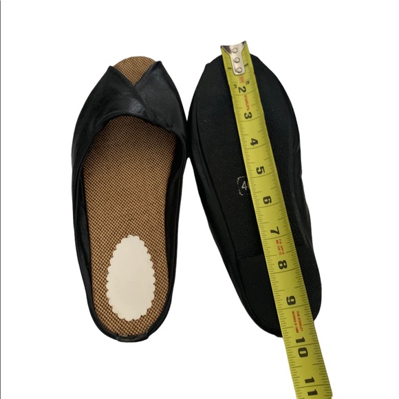 Aimeini black leather flats / slides shoes size UK 40 - Picture 5 of 5